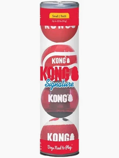 Hračka guma KONG Signature Balls S 4 ks mix