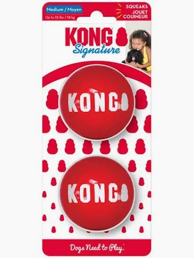 Hračka guma KONG Signature Balls M 2 ks